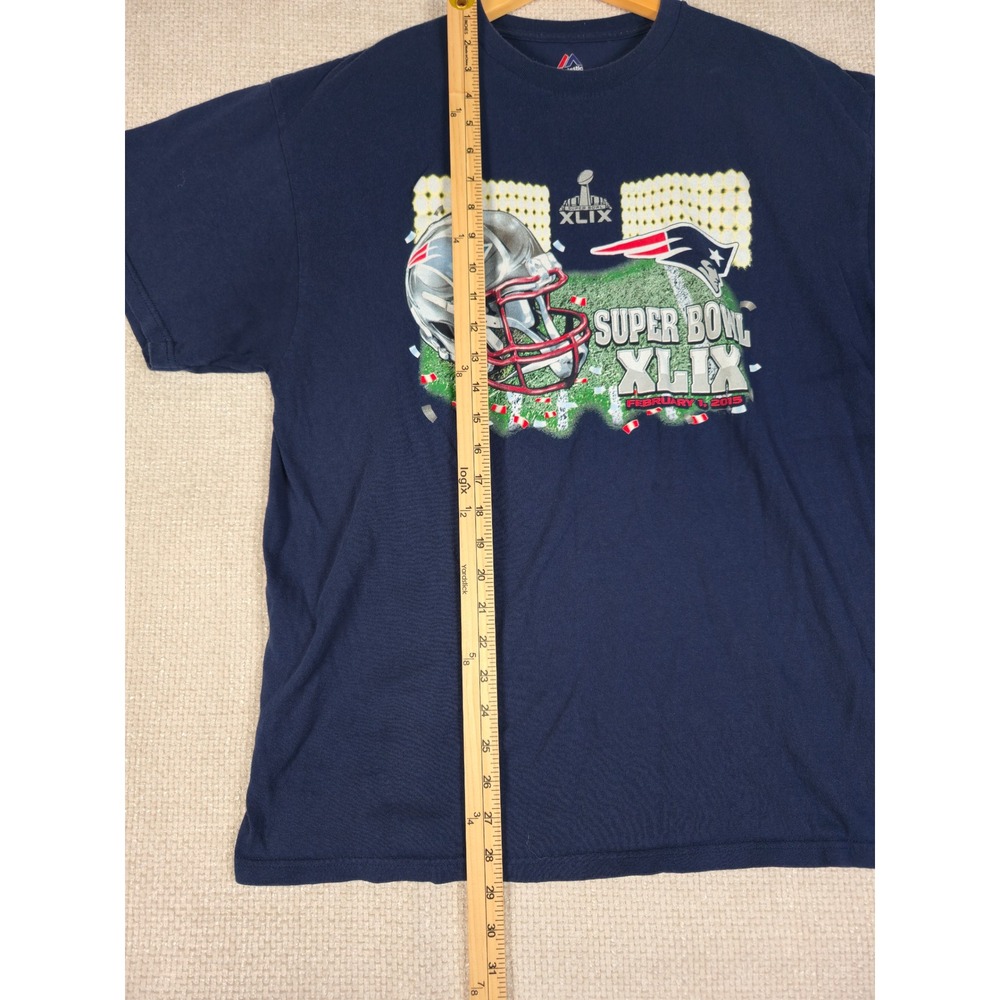 Majestic‎ NFL New England Patriots Super Bowl XLIX Champions T Shirt Men's XL - Picture 4 of 7